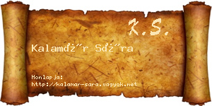 Kalamár Sára névjegykártya